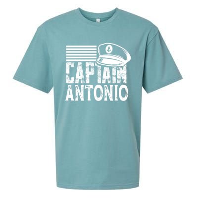 Vintage Captain Antonio Personalized Boating Captain Gift Sueded Cloud Jersey T-Shirt