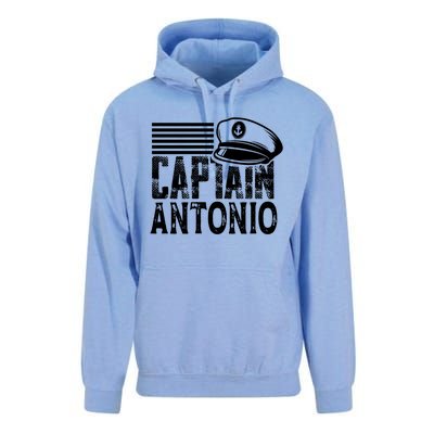 Vintage Captain Antonio Personalized Boating Captain Gift Unisex Surf Hoodie