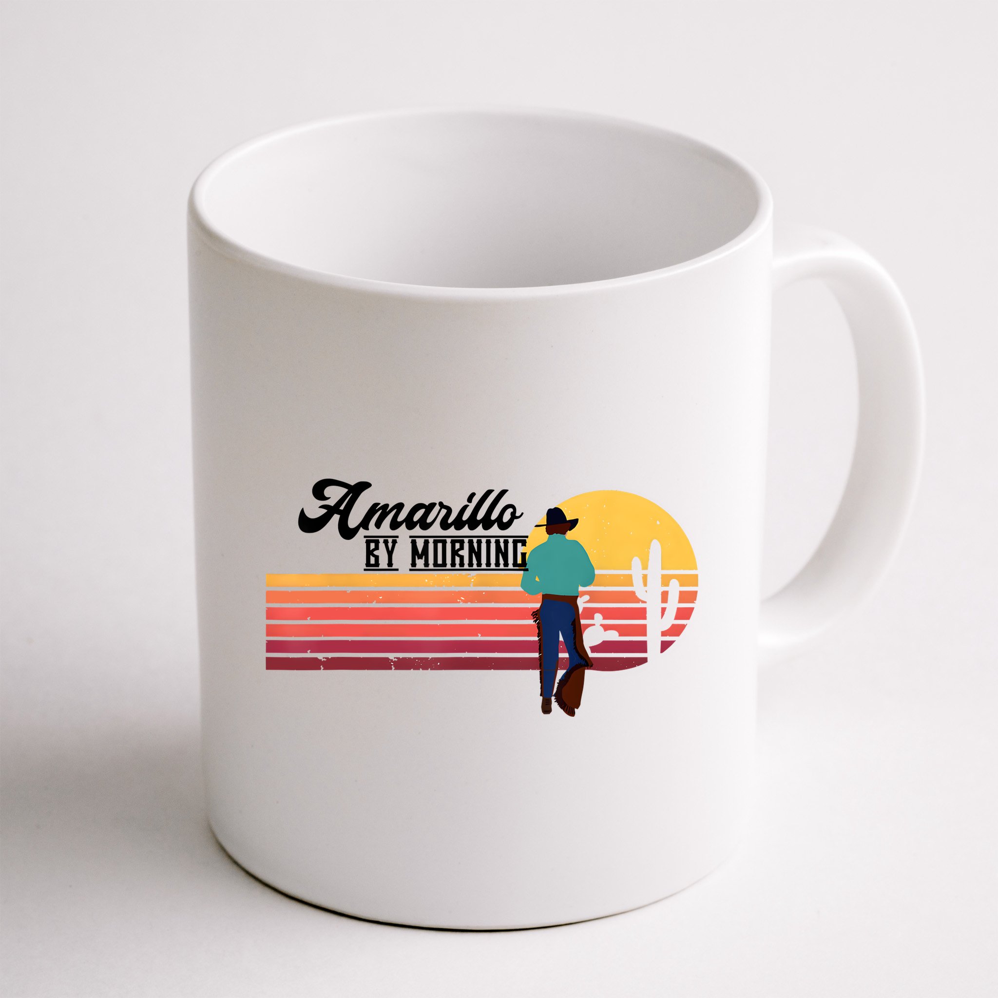 Vintage Cowboy Amarillo By Morning Cactus Western Country Mug