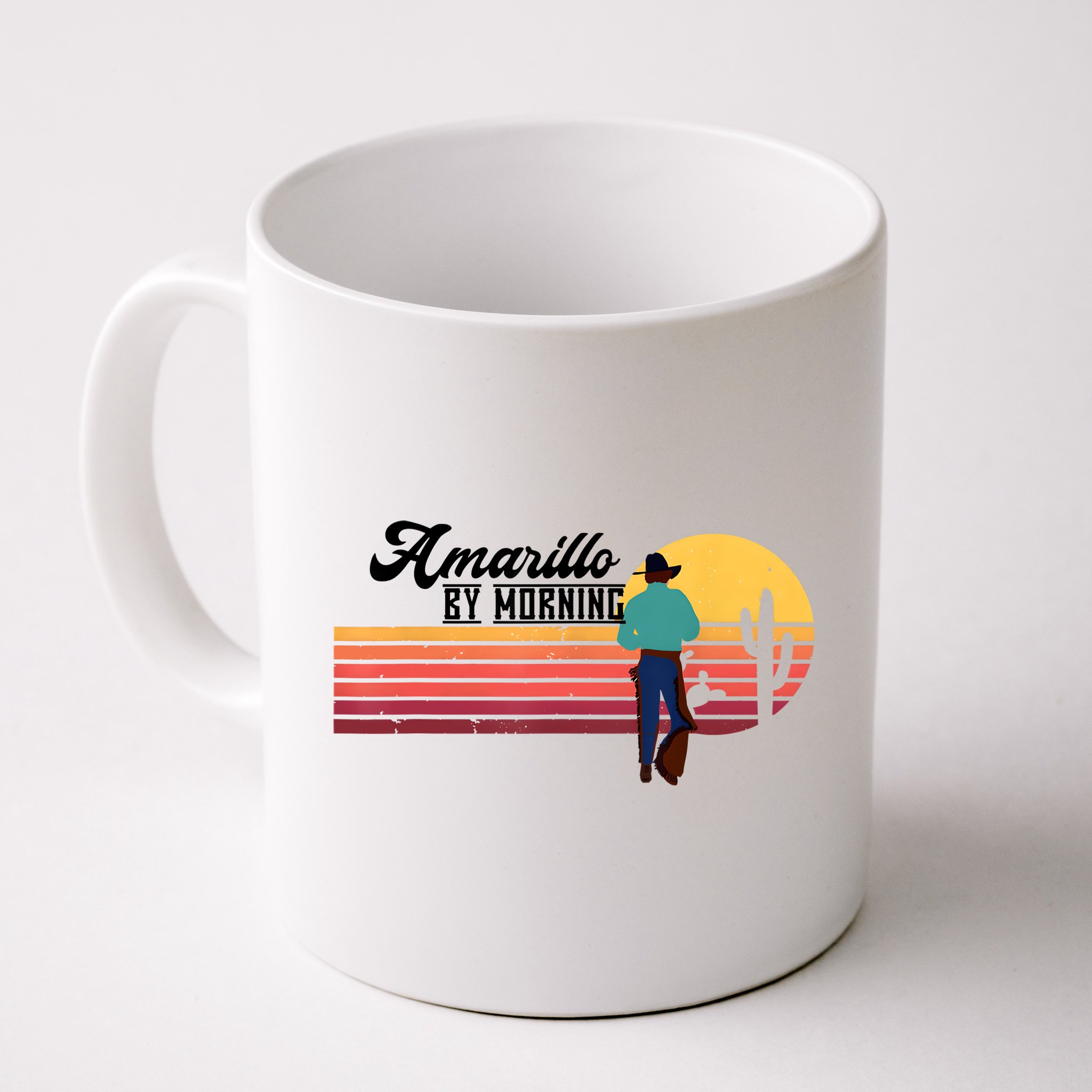 Vintage Cowboy Amarillo By Morning Cactus Western Country Mug
