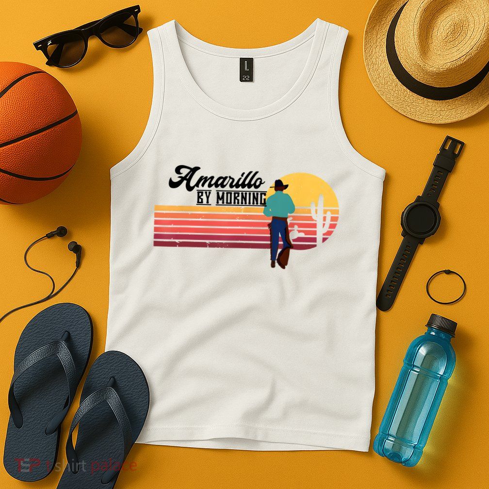 Vintage Cowboy Amarillo By Morning Cactus Western Country Tank Top