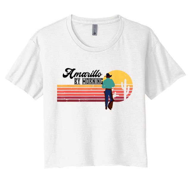 Vintage Cowboy Amarillo By Morning Cactus Western Country Crop Top