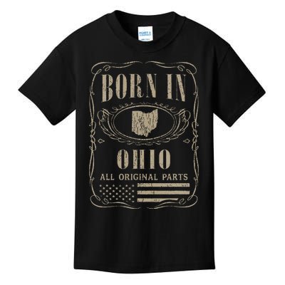 Vintage Classic America Land Map US States Born Ohio Kids T-Shirt