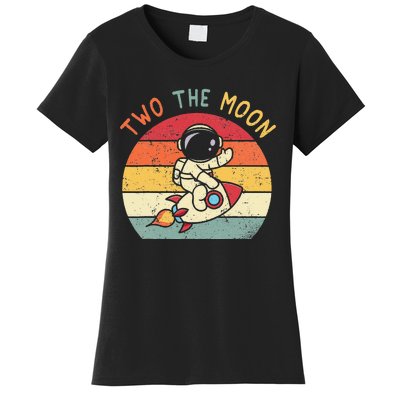 Vintage Cute Astronaut Two The Moon 2nd Birthday Space Gift Women's T-Shirt