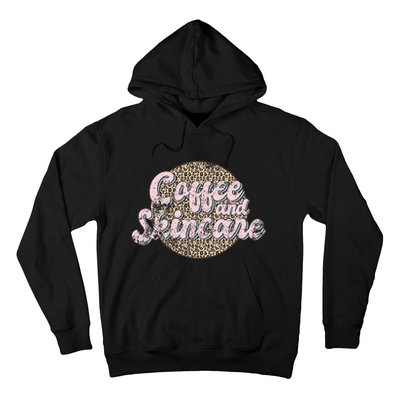 Vintage Coffee And Skincare Leopard Esthetician Skincare Hoodie