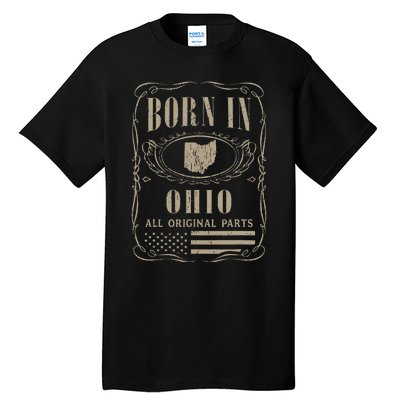 Vintage Classic America Land Map US States Born Ohio Tall T-Shirt