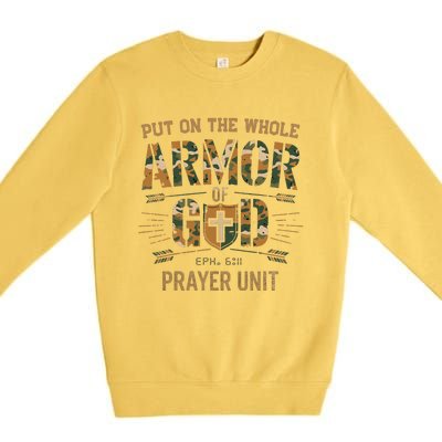 Vintage Camo Armor Of God Christians Religious Camouflage Premium Crewneck Sweatshirt