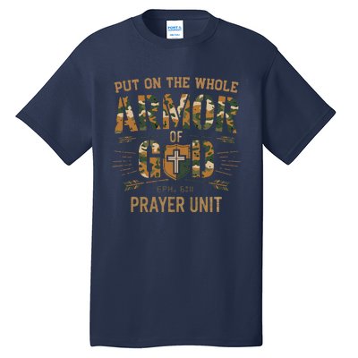 Vintage Camo Armor Of God Christians Religious Camouflage Tall T-Shirt