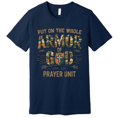 Vintage Camo Armor Of God Christians Religious Camouflage Premium T-Shirt