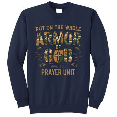 Vintage Camo Armor Of God Christians Religious Camouflage Tall Sweatshirt