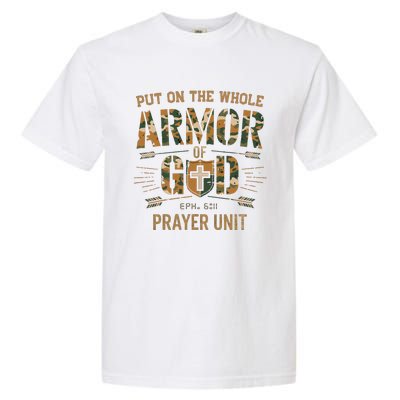 Vintage Camo Armor Of God Christians Religious Camouflage Garment-Dyed Heavyweight T-Shirt