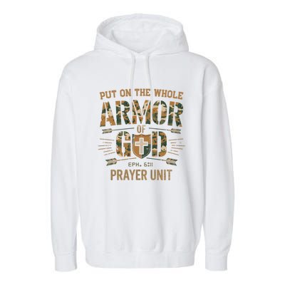 Vintage Camo Armor Of God Christians Religious Camouflage Gift Garment-Dyed Fleece Hoodie