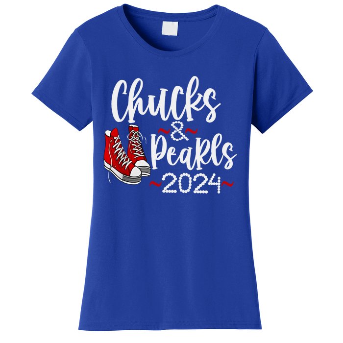 Vintage Chucks And Pearls Kamala 2024 Gift Women's T-Shirt