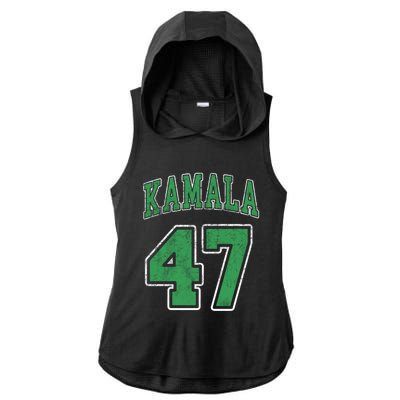 Vintage Cute Athletic Green Kamala 47 Jersey #47 Distressed Meaningful Gift Ladies PosiCharge Tri-Blend Wicking Draft Hoodie Tank