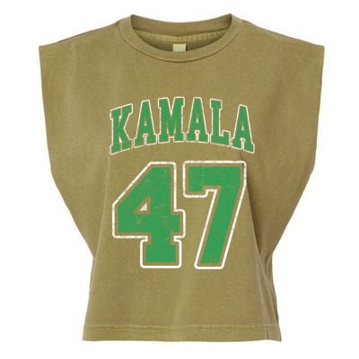 Vintage Cute Athletic Green Kamala 47 Jersey #47 Distressed Meaningful Gift Garment-Dyed Women's Muscle Tee