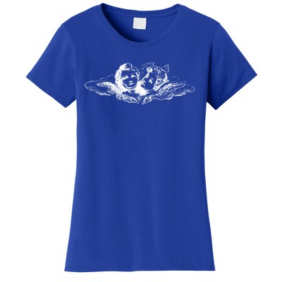 Vintage Cupid Angel Cherubs In Cloud Artist Engraving Gift Women's T-Shirt