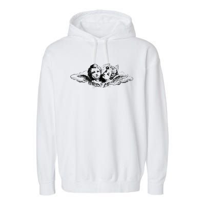 Vintage Cupid Angel Cherubs In Cloud Artist Engraving Gift Garment-Dyed Fleece Hoodie