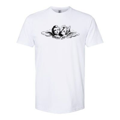 Vintage Cupid Angel Cherubs In Cloud Artist Engraving Gift Softstyle CVC T-Shirt