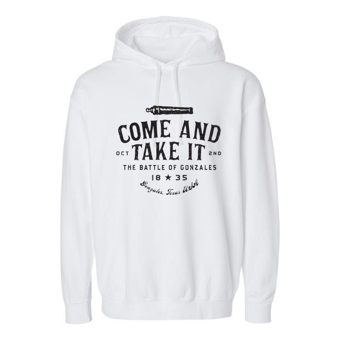 Vintage Come And Take It The Battle Of Gonzales 1835 Garment-Dyed Fleece Hoodie