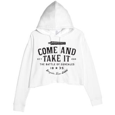 Vintage Come And Take It The Battle Of Gonzales 1835 Crop Fleece Hoodie
