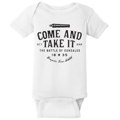 Vintage Come And Take It The Battle Of Gonzales 1835 Baby Bodysuit