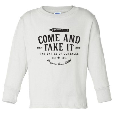 Vintage Come And Take It The Battle Of Gonzales 1835 Toddler Long Sleeve Shirt