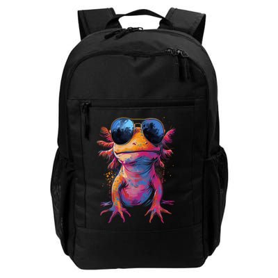 Vintage Colorful Axolotl Art With Sunglass - Cute Axolotl  Backpack