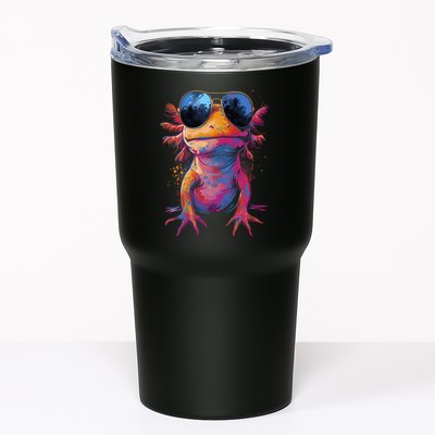 Vintage Colorful Axolotl Art With Sunglass - Cute Axolotl  Tumbler