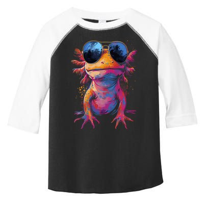 Vintage Colorful Axolotl Art With Sunglass - Cute Axolotl  Toddler Fine Jersey T-Shirt