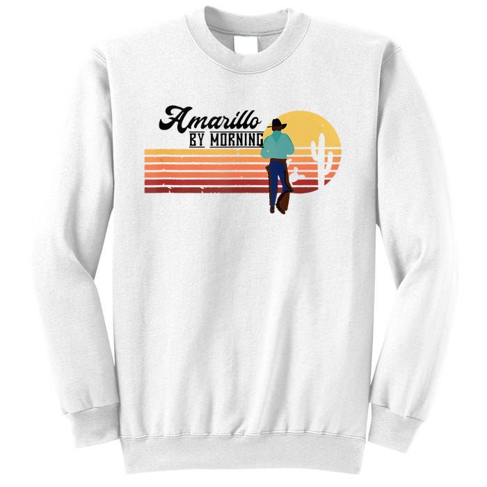 Vintage Cowboy Amarillo By Morning Cactus Western Country Sweatshirt