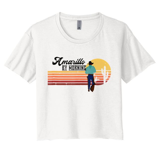 Vintage Cowboy Amarillo By Morning Cactus Western Country Crop Top