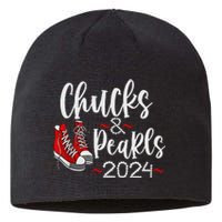 Vintage Chucks And Pearls Kamala 2024 Sustainable Beanie