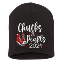 Vintage Chucks And Pearls Kamala 2024 Short Acrylic Beanie