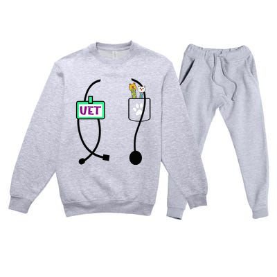 Veterinarian Costume Animal Doctor Vet Premium Crewneck Sweatsuit Set