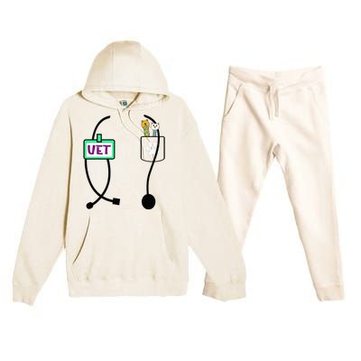 Veterinarian Costume Animal Doctor Vet Premium Hooded Sweatsuit Set