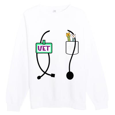 Veterinarian Costume Animal Doctor Vet Premium Crewneck Sweatshirt