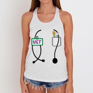 Veterinarian Costume Animal Doctor Vet Women's Knotted Racerback Tank