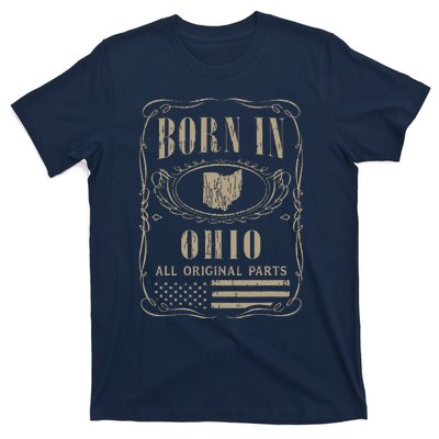 Vintage Classic America Land Map Us States Born Ohio T-Shirt