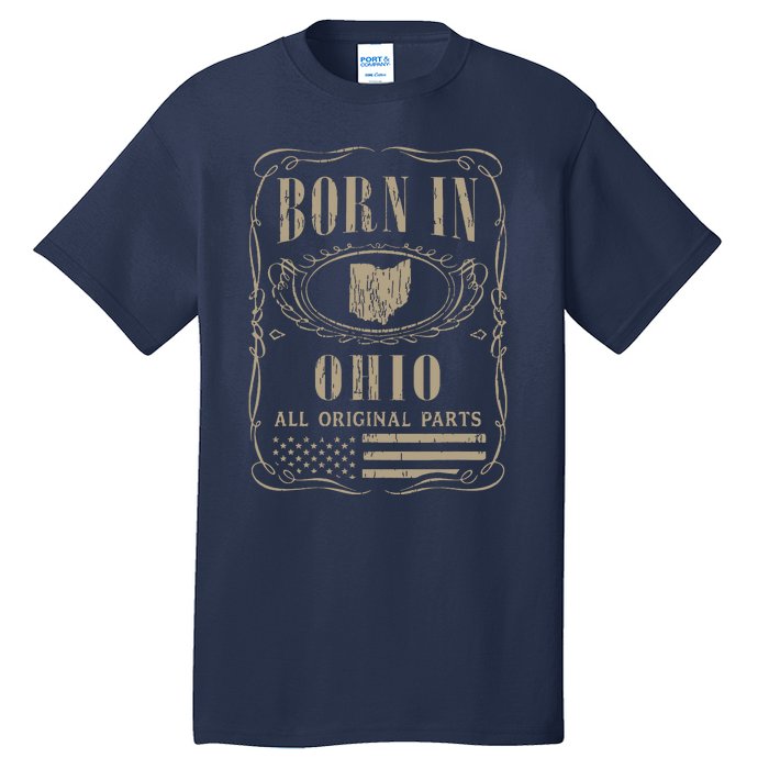 Vintage Classic America Land Map Us States Born Ohio Tall T-Shirt