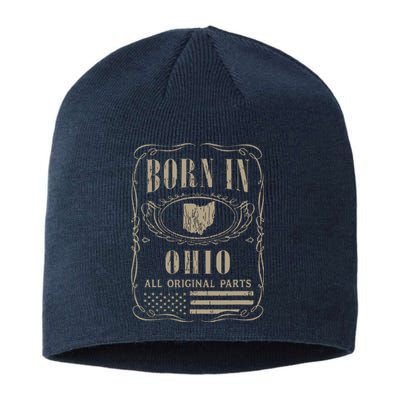 Vintage Classic America Land Map Us States Born Ohio Sustainable Beanie