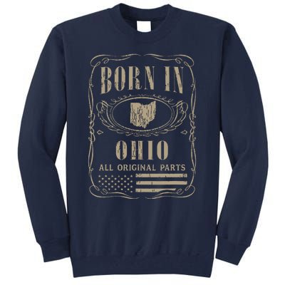 Vintage Classic America Land Map Us States Born Ohio Tall Sweatshirt