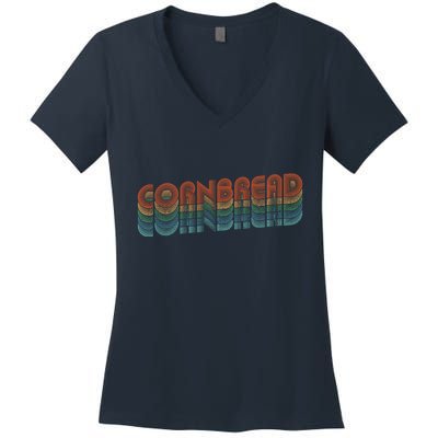 Vintage Cornbread Baking Bread Women's V-Neck T-Shirt