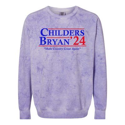 Vintage Childers Bryan 2024 Election Make Country Great Again. Colorblast Crewneck Sweatshirt