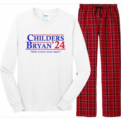 Vintage Childers Bryan 2024 Election Make Country Great Again. Long Sleeve Pajama Set