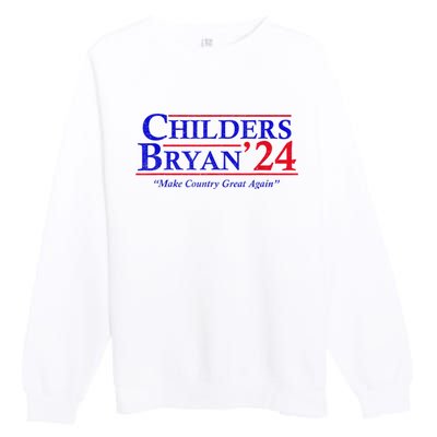 Vintage Childers Bryan 2024 Election Make Country Great Again. Premium Crewneck Sweatshirt