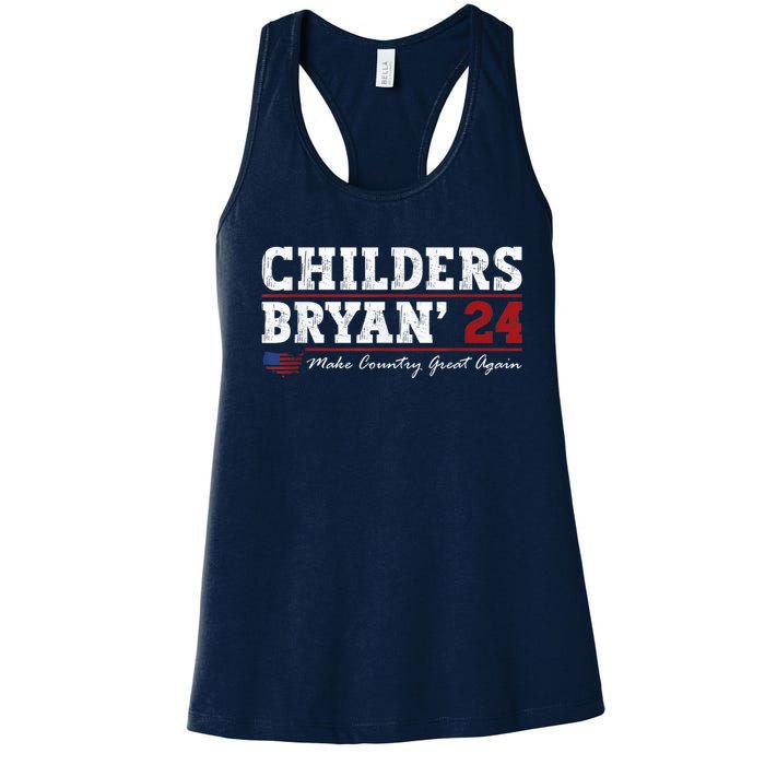 Vintage Childers Bryan 2024 Election Make Country Great Women's Racerback Tank