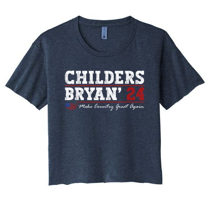 Vintage Childers Bryan 2024 Election Make Country Great Women's Crop Top Tee