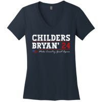 Vintage Childers Bryan 2024 Election Make Country Great Women's V-Neck T-Shirt