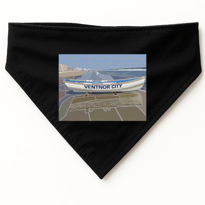 Ventnor City Beach Vista Scene Long USA-Made Doggie Bandana