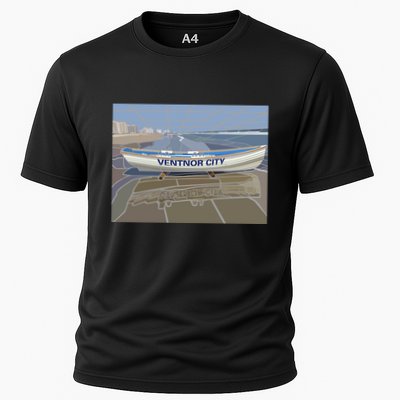 Ventnor City Beach Vista Scene Long Performance Shirt
